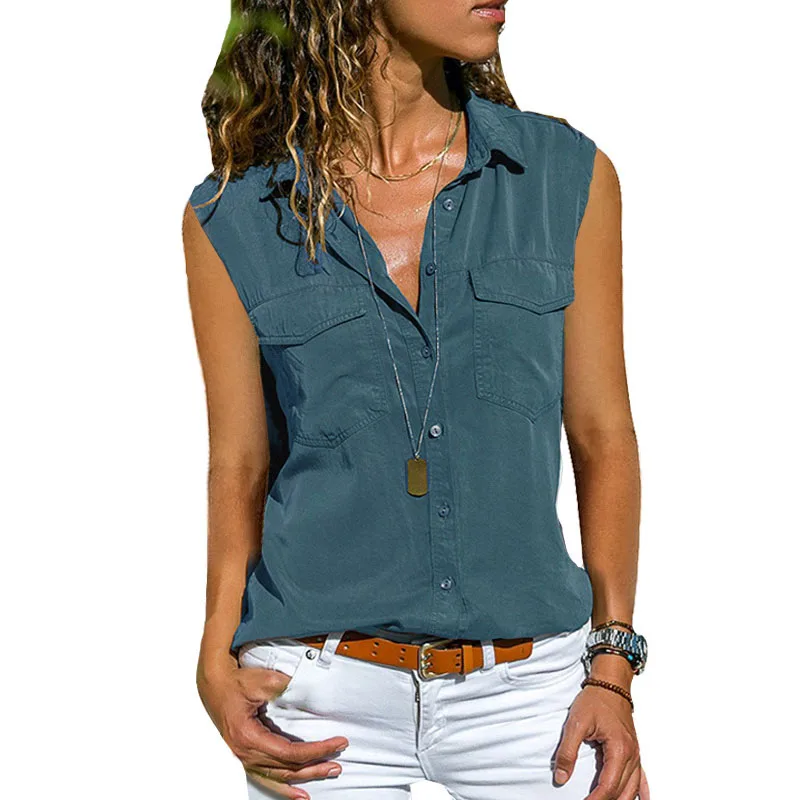 Женская футболка без рукавов CINESSD однотонный кардиган с отложным воротником