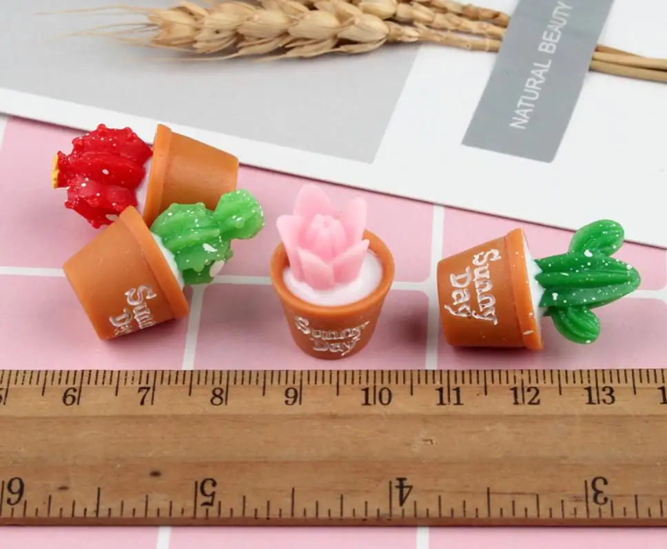 Kawaii Мини 3D сочный кактус растительный Декор DIY изделия из смолы Сказочный Сад
