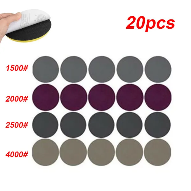

20pcs 3 Inch Sandpaper Polishing Wood Metal Workshop Equipment Sanding Disc Tool