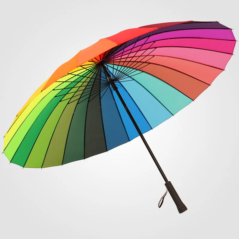 Offerte Ombrello Arcobaleno Uomo Grande Viaggio Portatile Antivento Golf Esterno Ombrello Da Pioggia Lusso Grande Guarda Chuva Home Rain Gear DA60YS