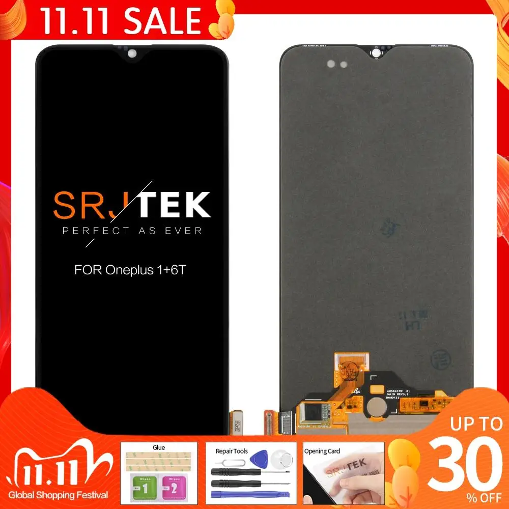 Глобальный AMOLED оригинальный ЖК дисплей для мобильного телефона Oneplus 6T Дисплей