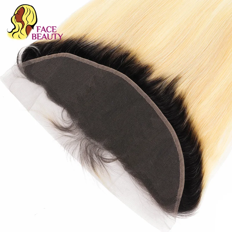 Волосы Facebeauty прямые бразильские Remy человеческие волосы Ombre 1b/613 блонд 13*4 Кружева