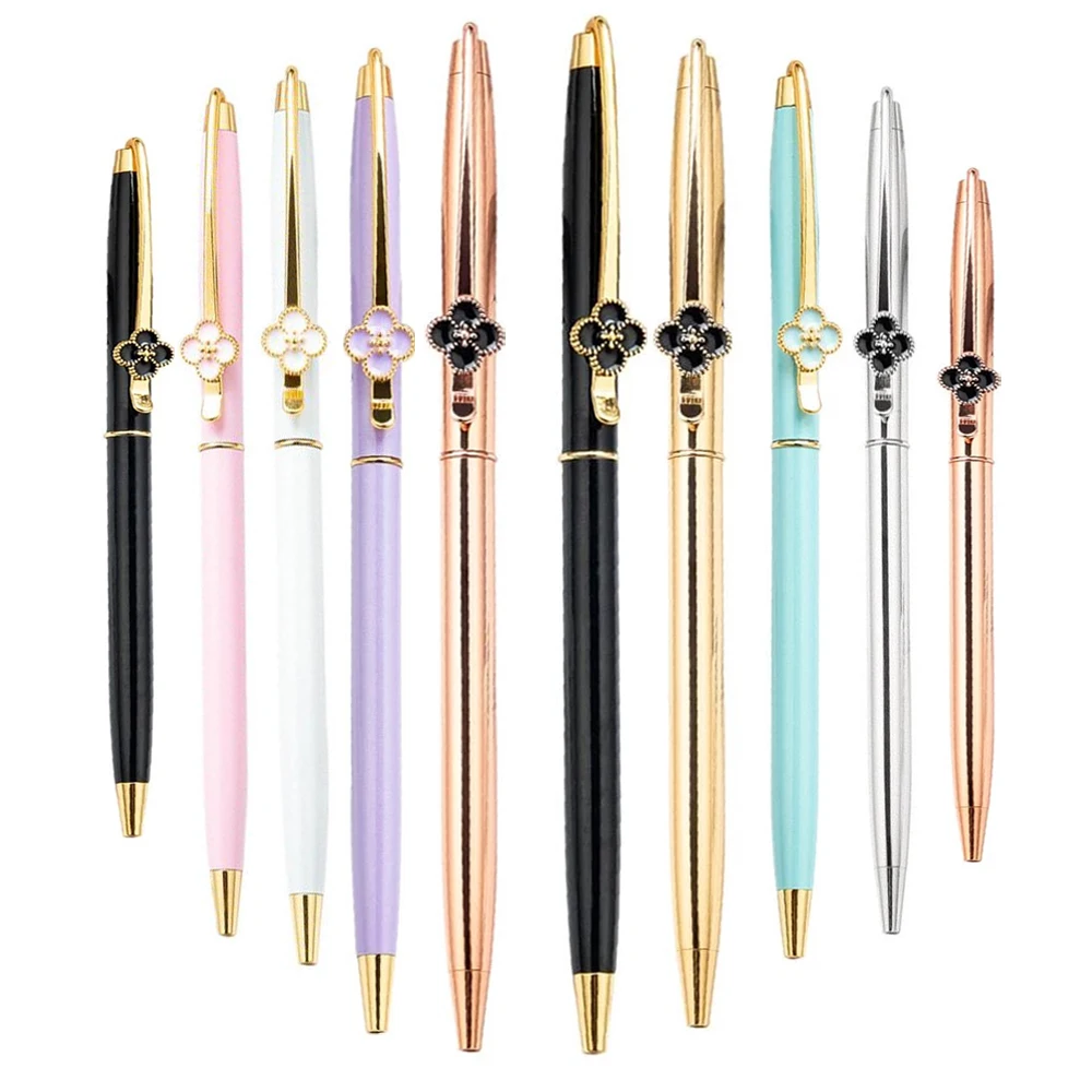 

5Pieces Girly Heart Candy Four-leaf Clover Metal Ballpoint Creative Personality Gifts Advertising Pen School Office Stationery