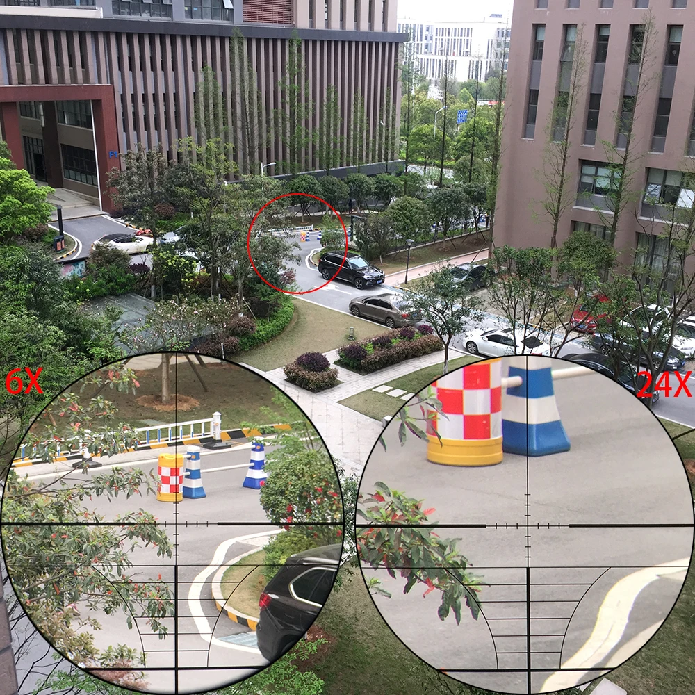 

Reddot 6-24x50 AOEG Hunting Rangefinder Reticle Rifle Scope With Holographic 4 Reticle Sight Red Green Laser Combo Riflescope