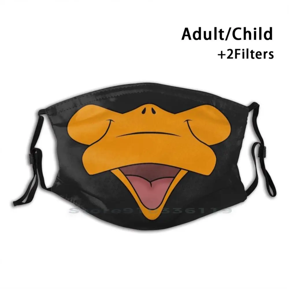 

Многоразовая маска Pm2.5 с забавным мультяшным изображением утки и улыбки для детей