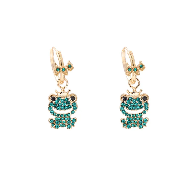 

New Fashion Zircon Female Frog Buckle Earrings for Women Girls Female Wholesale Cute Temperament Wild Earrings Party Jewelry