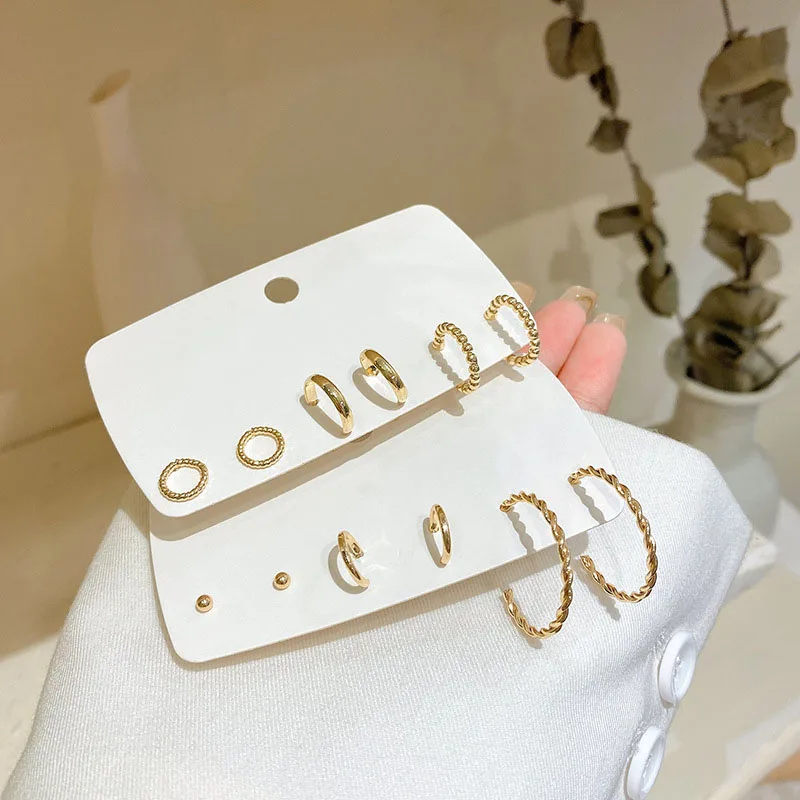 

Korean Trendy Gold Color Round Hoop Earrings For Women Vintage Geometirc Minimalist Earrings Fashion Jewelry Party 2022 New Gift