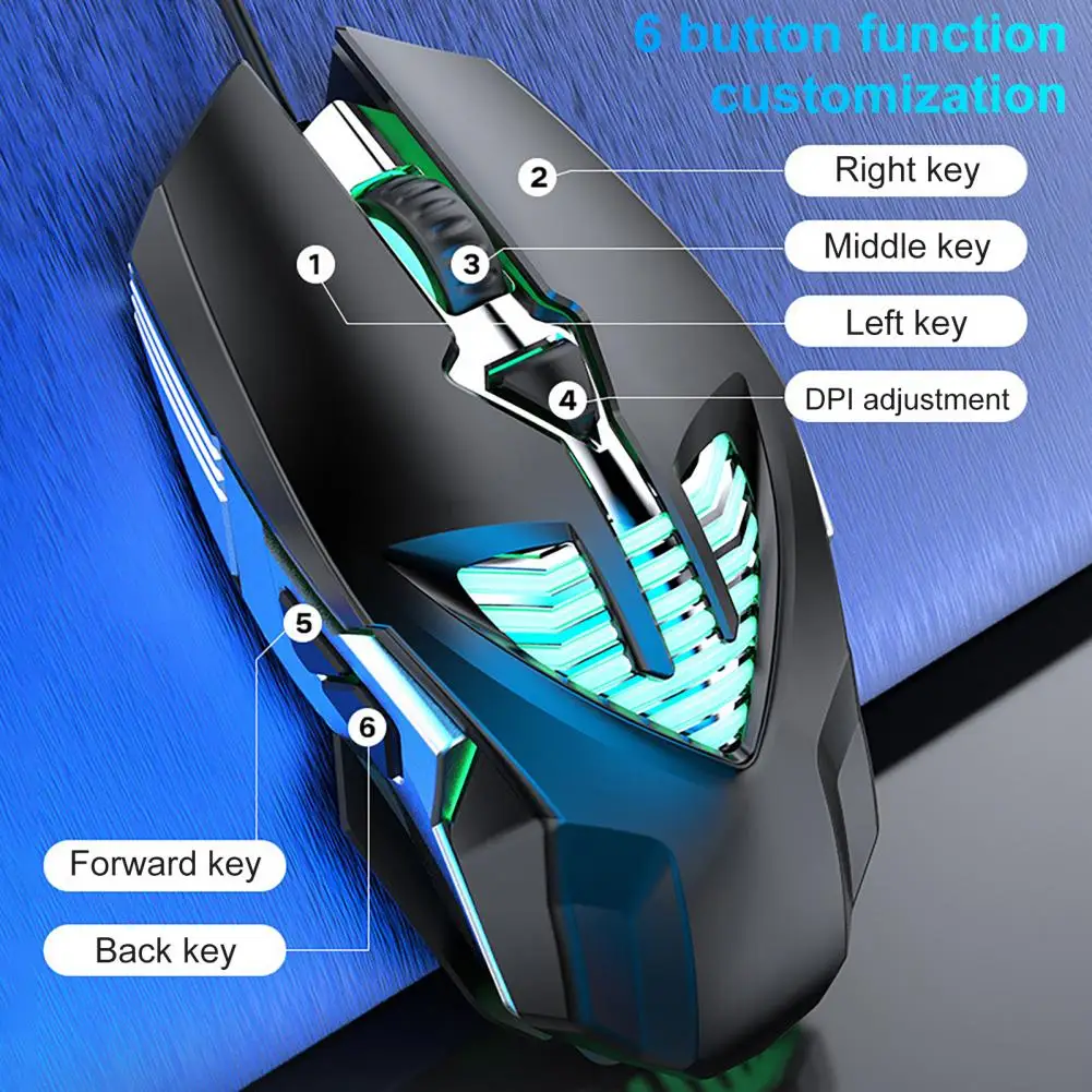 Мышь Механическая Q1 Проводная с RGB светильник кой 3600DPI USB | Компьютеры и офис