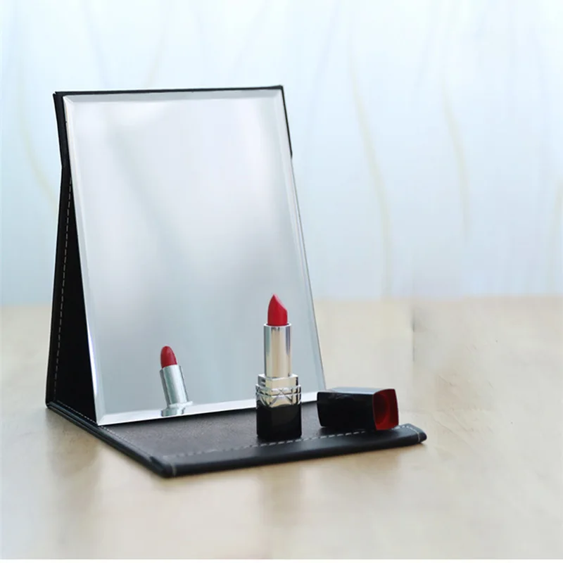 TY299-Espejo plegable para maquillaje, espejo de escritorio Ultra delgado, Rectangular, portátil, Hd, para viaje, Camping, Belleza