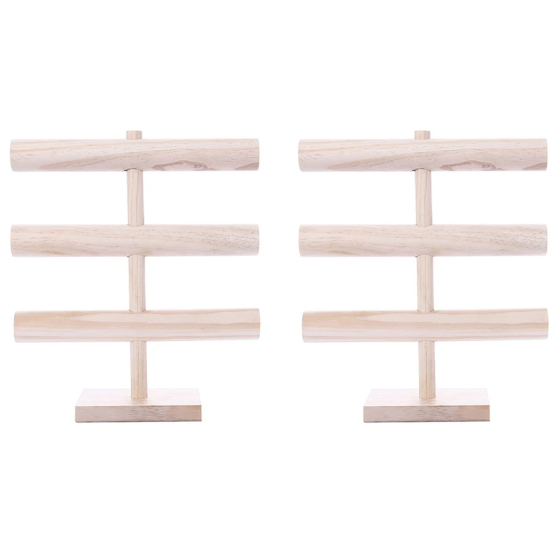 

Трехуровневая подставка для браслета из массива дерева, 2 шт., подставка для хранения браслетов и часов, бытовая Подставка для ювелирных изд...