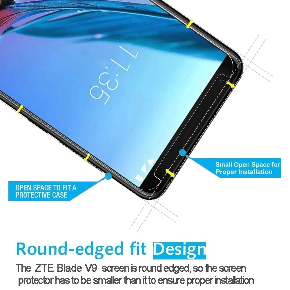 Закаленное стекло 9H 2.5D для ZTE Blade V8 lite mini V9 A7 V10 VITA Red Magic 3 AXON 9 10 Pro прозрачное
