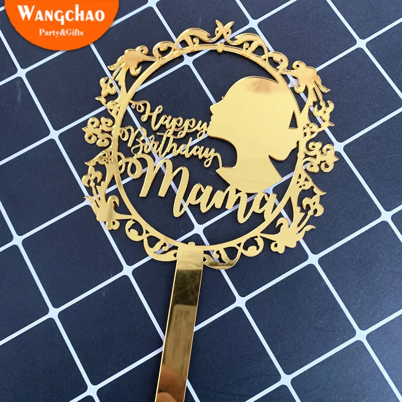 

New Best Mom Acrylic Cake Topper Gold We Love You Mommy Cake Topper for Mother's Day Mum Birthday Party Cake Decorations