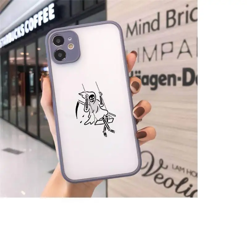 

Black lines Phone Cases Matte Transparent for iPhone 7 8 11 12 s mini pro X XS XR MAX Plus cover funda