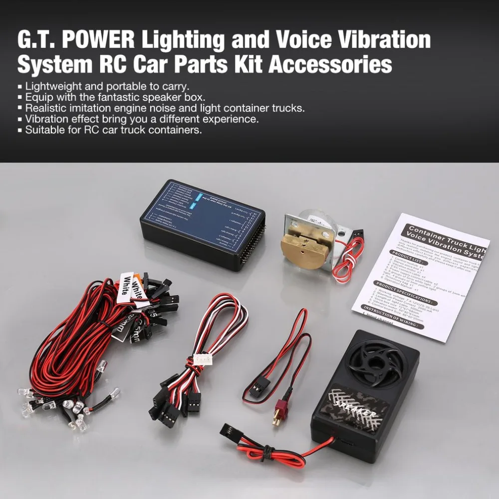 

G.T. POWER Lighting and Voice Vibration System RC Car Parts Kit for Tamiya RC4WD Tractor RC Car Vehicle Accessories