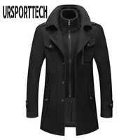 winter mens wool coat new solid color cold resistant men woolen overcoat double collar casual trench coat male oversized 4xl