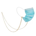 Модные анти-потерянный маска для лица шнурки очки ремешок ожерелье женское ожерелье с длинной цепью золотой цветок маска аксессуары
