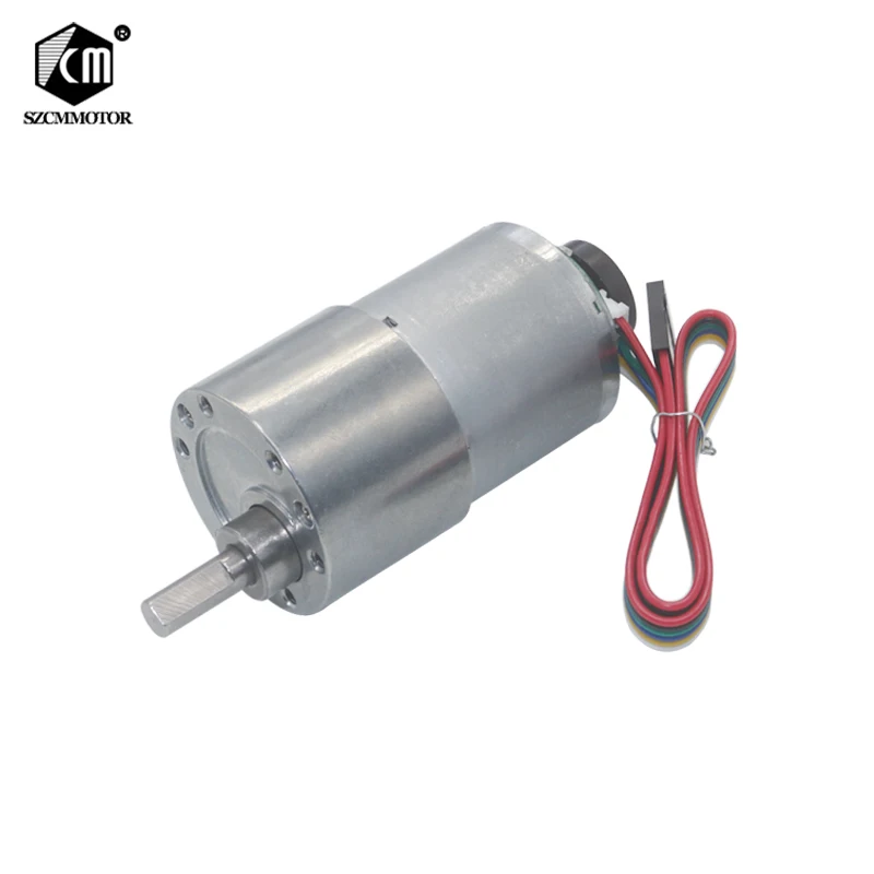 Фото С ультратонкой оправой 37 мм Диаметр все металлические Шестерни коробка 12v 24v DC Шестерни двигатель с датчиком 7 об/мин до 1600 об/мин Шестерни мо... №1