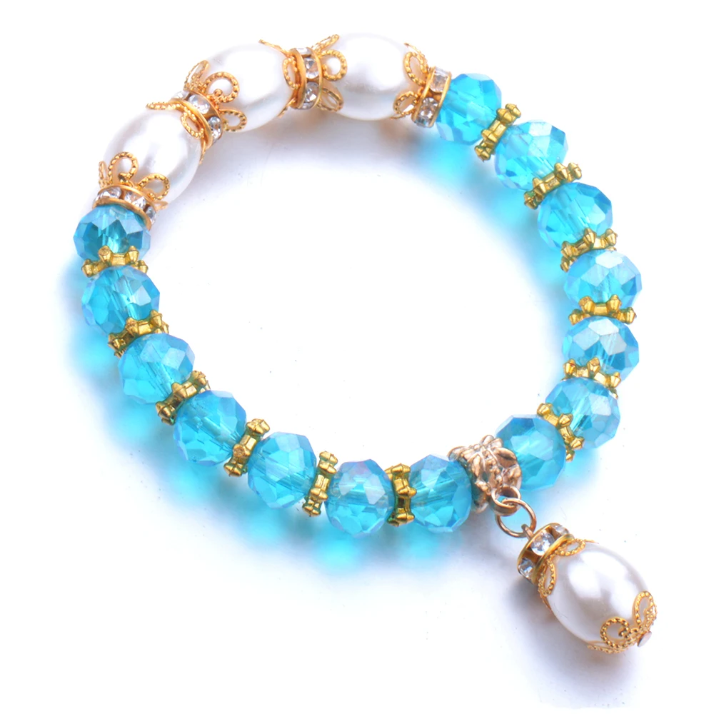 Мужской и женский браслет Классический эластичный из синего тигрового глаза