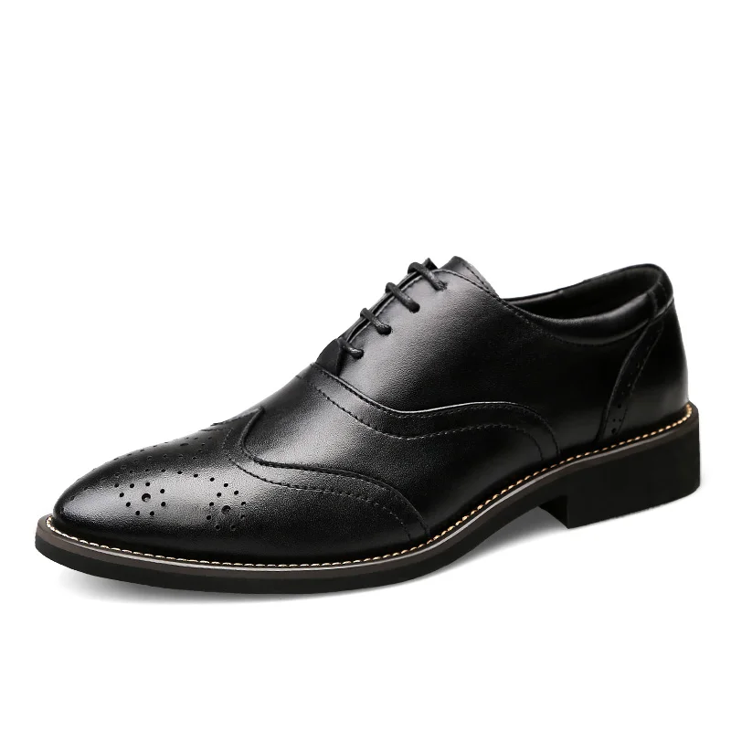 Brand Leather Men Derby Shoes Casual Brown Oxford High Quality Soft For Dress |