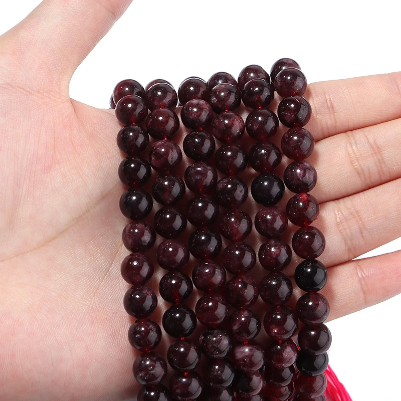 

Beadtales 6/8/10mm Natural Stone Beads Imitation Garnet Round Shape Loose Beads For Jewelry Making Necklace Bracelets DIY