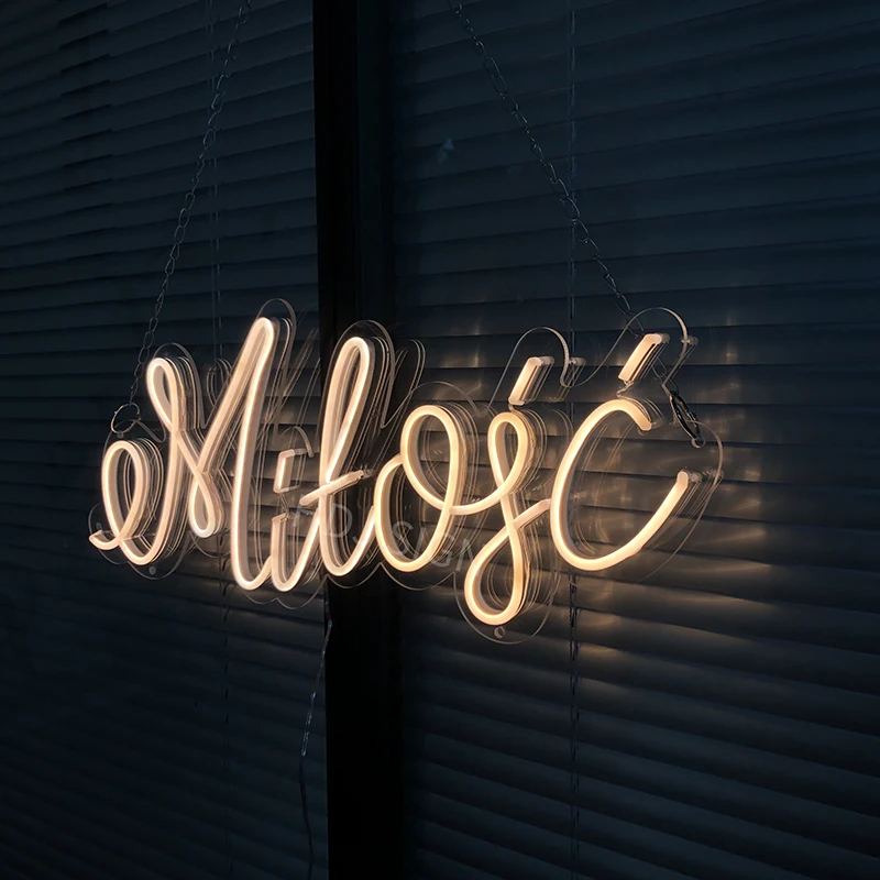 

Светящийся светодиодный неоновый настенный знак Mitogc на заказ, подходит для дома, клуба, настенный фон, подвесной декор для вечеринки, неосве...