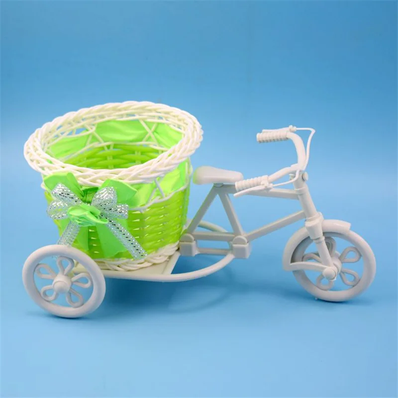 

Big Wheel Round Basket Rattan Floats Flower Vase Flowerpots Containers Small Flower Bike/Flower Pot