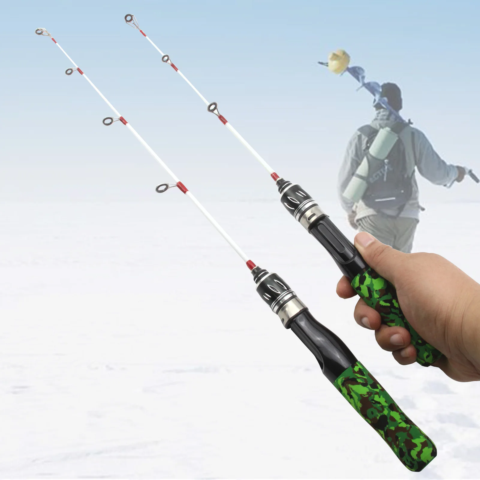 

New Winter Ice Fishing Rod Short 48cm 58cm 68cm Ultralight Carbon Fiber Mini Spinning Casting Superhard Fishing Pole Tackle