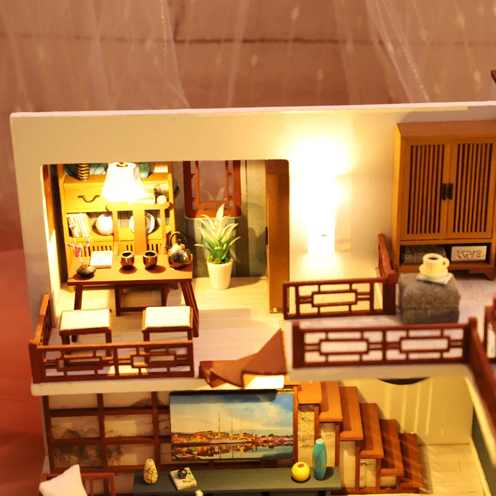 3D развивающие игрушки для детей деревянный кукольный домик игрушка древний