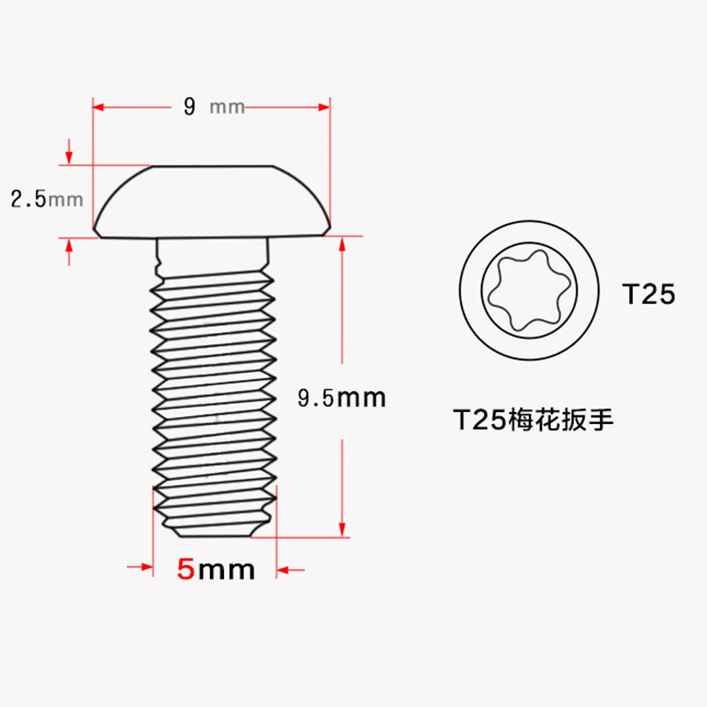 

12 PCS Per Set 12mm Bicycle Disc Mounting Screws T25 Head Cycling Riding Accessories For The Mountain Bike Disc