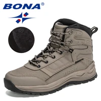 bona 2022 new designers high quality hiking shoes men outdoor anti slip high top snow boots man action leather adventure shoes