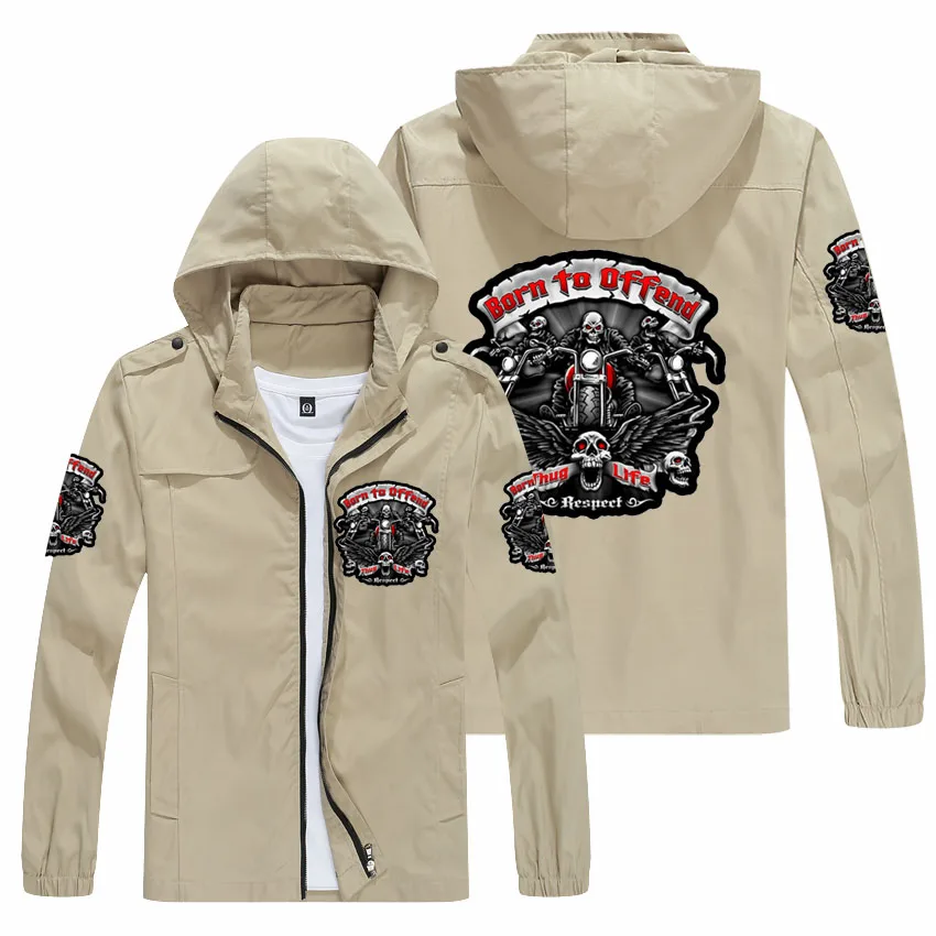 

Spring And Summer Men's New Street Motorcycle Outdoor Sports Jacket Boutique Fashion Boutique Skull Print Pilot Coat
