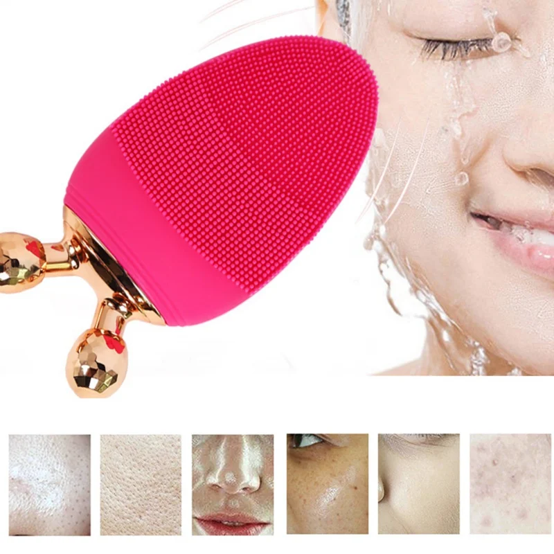 Силиконовое устройство для очищения лица электрическая Водонепроницаемая щетка