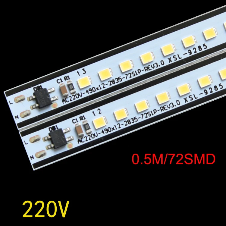 

50pcs aluminium led hard strip 2835 0.3m 0.4m 0.5m 72smd LED Bar Light Kitchen cabinet 220V