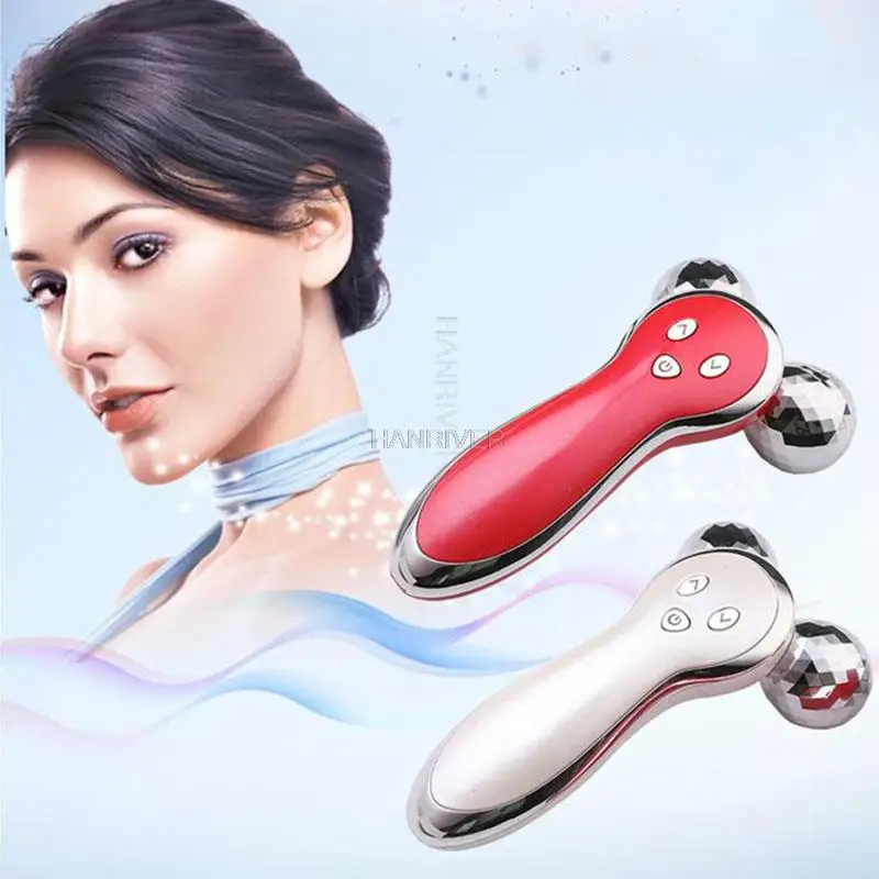 

3D Massager Roller of Micro Current Vibration Electric Massager Full Body Anti Wrinkle Roller Ball Massage Lymphatic + FREE GIFT