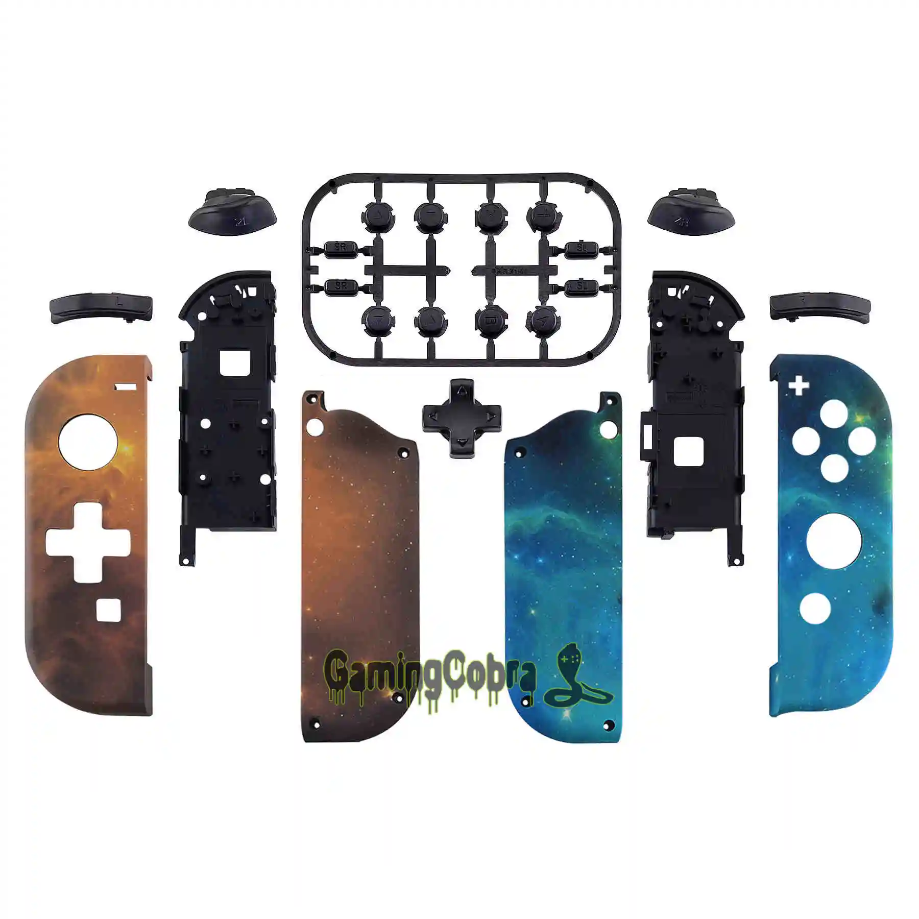 Gold Star Universe Пользовательский корпус контроллера(версия D-Pad) с полным набором кнопок DIY Замена оболочки чехол для nintendo Switch Joy-Con - Цвет: Gold Star Universe