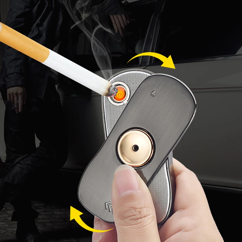 Автомобильные электрические USB зажигалки Спиннер ветрозащитные заряжаемые