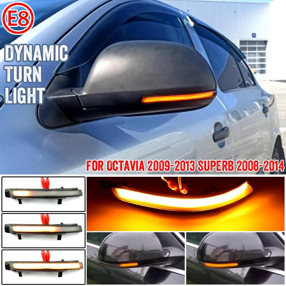 

Dynamic LED Turn Signal Blinker Mirror flasher Light For skoda Octavia 1Z3 Hatchback 1Z5 Estate Superb 3T4 Hatchback 3T0949101