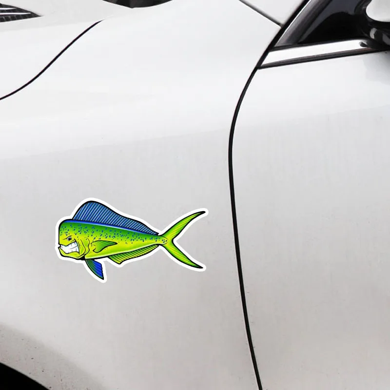 YJZT 15 см * 8 креативный светоотражающий стикер из ПВХ для автомобилей Angry Mahi Fish 12