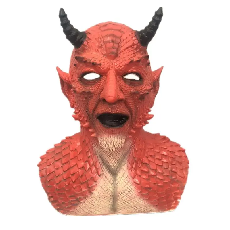 

New Halloween Belial The Demon Mask Devil Latex Cosplay Costume Props Masks Creepy Scary Costume Mask for Adults
