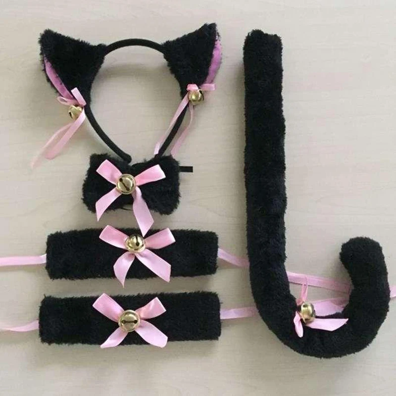 Котенок горничная кошачьи уши забавные аксессуары для косплея чокер с животными