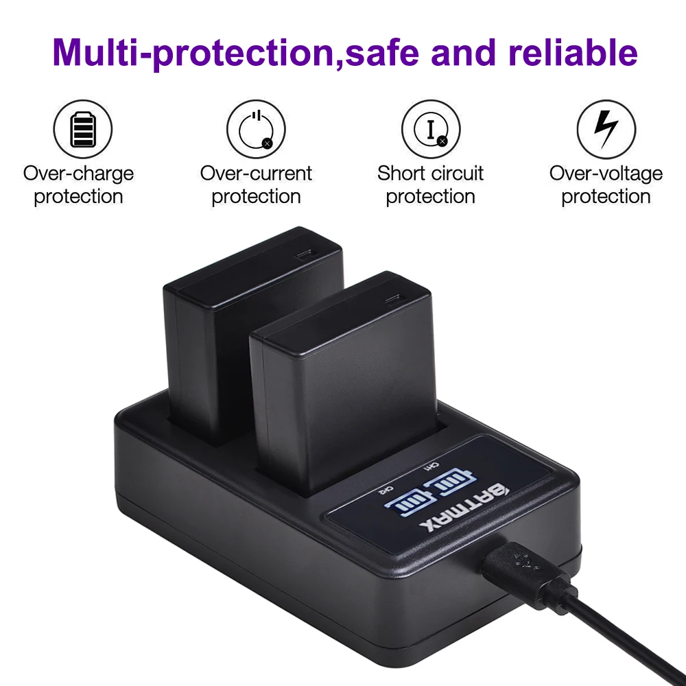 Аккумулятор для камеры DMW-BLG10 DMW BLG10e DMW-BLE9 BLE9 BLE9E 2 шт. светодиодное зарядное