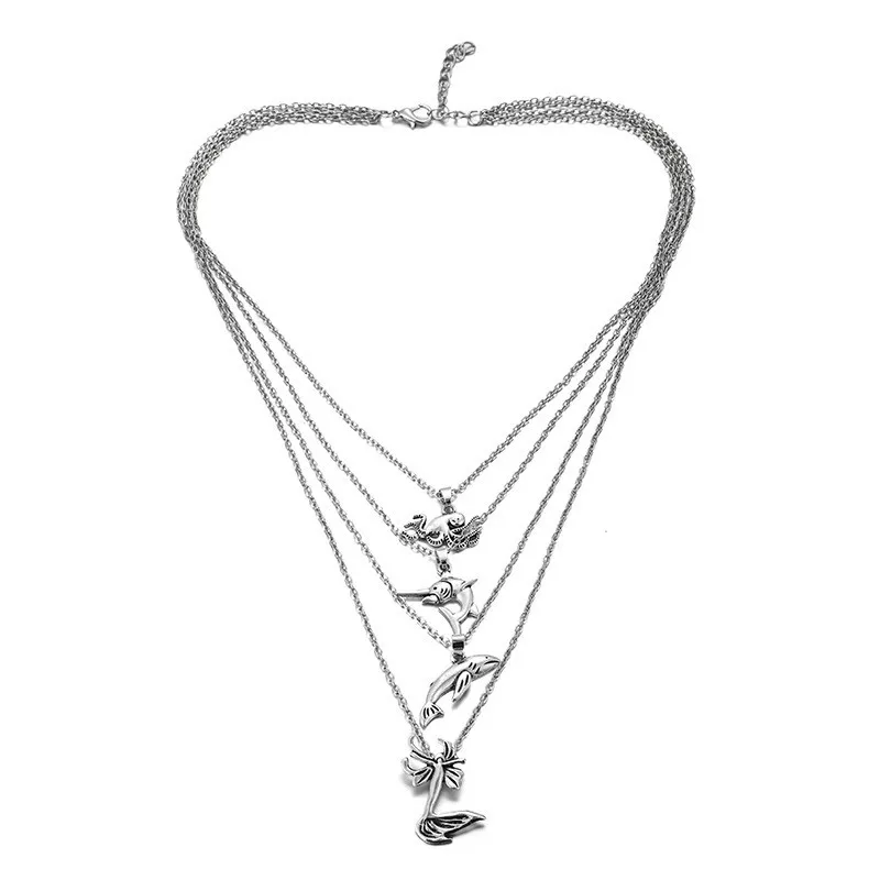 Женское Ожерелье с кулоном в стиле бохо многослойное ожерелье чокер Акула