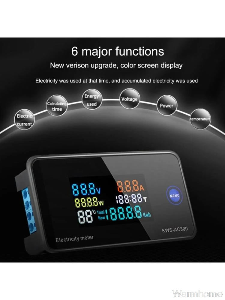 AC 50-300V 0-100A Power Energy Meter Voltmeter Ammeter kWh Digital Electric Monitor Panel with Reset O01 20 | Инструменты