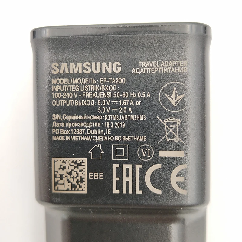 Оригинальное зарядное устройство Samsung S10 S8 S9 Plus S10E адаптер питания для быстрой