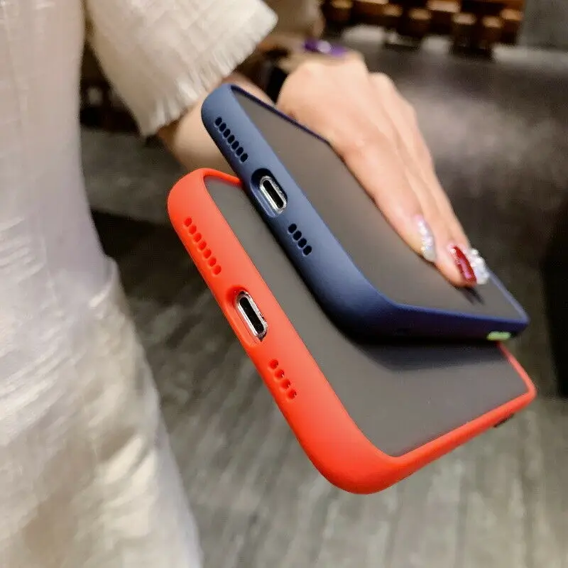 

QIXTWO New Capa Simple Fashion Matte Hit Color phone hard case For iPhone 11 Pro Max X Xs XR 7 8 Plus SE 2 Silicone Cover Coque