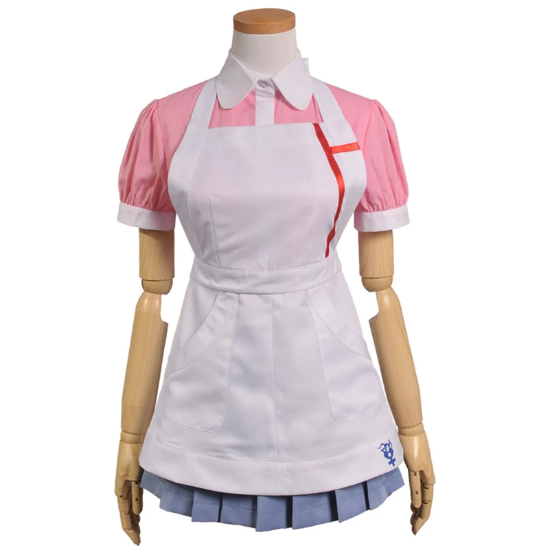 

S-XXXL Dangan Ronpa 2 Mikan Tsumiki Danganronpa Dress Cosplay Costume Shirt + skirt + apron and wigs