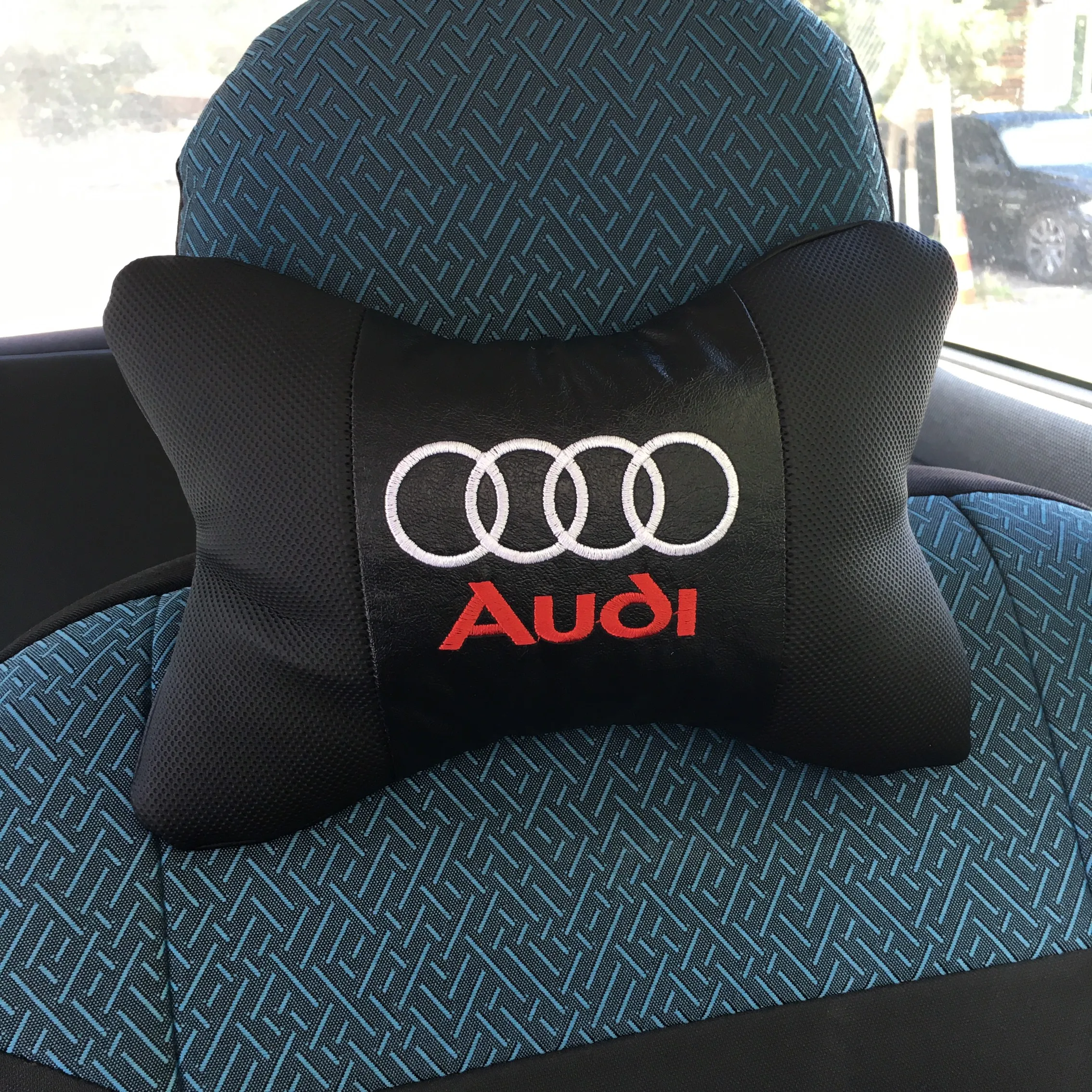 

Car Neck pillow leather Auto Seat Head support neck protector rest travel cushion (2 pcs)