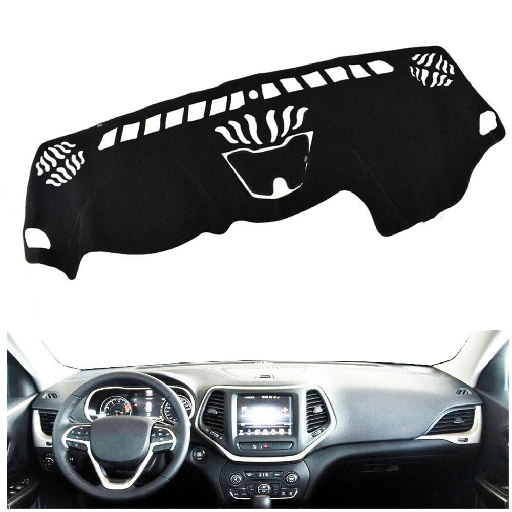 

For Jeep Cherokee 2014-2018 Dash Board Dashboard Cover Dashmat Black Sun Shade Carpet Pad Heat Proof Mat Shield Strip Sunshade