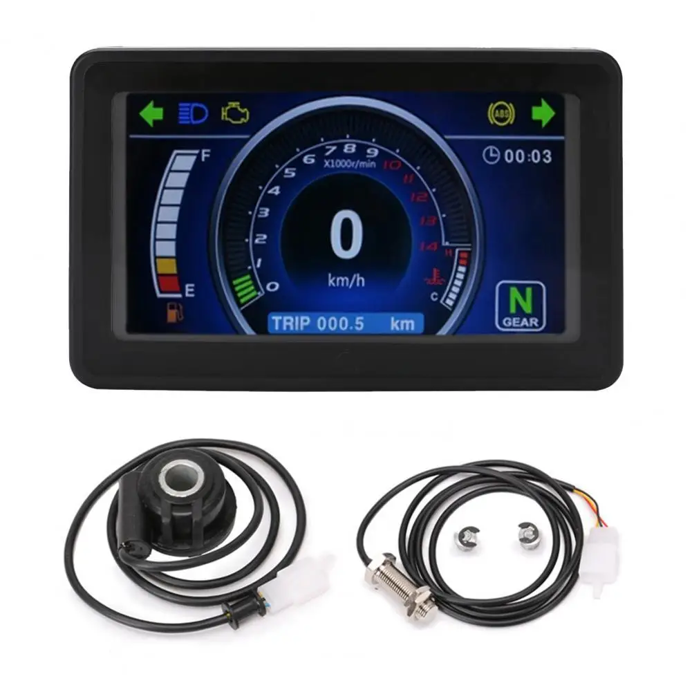 

12V Excellent Motorcycle Meter Modified LCD Display Multifunctional ABS Gauge Speedometer Odometer Tachometer for Safe Driving