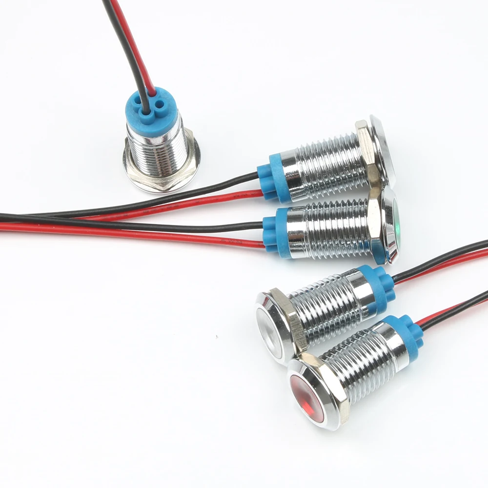 Светодиодный металлический индикатор светильник 10 мм Водонепроницаемая